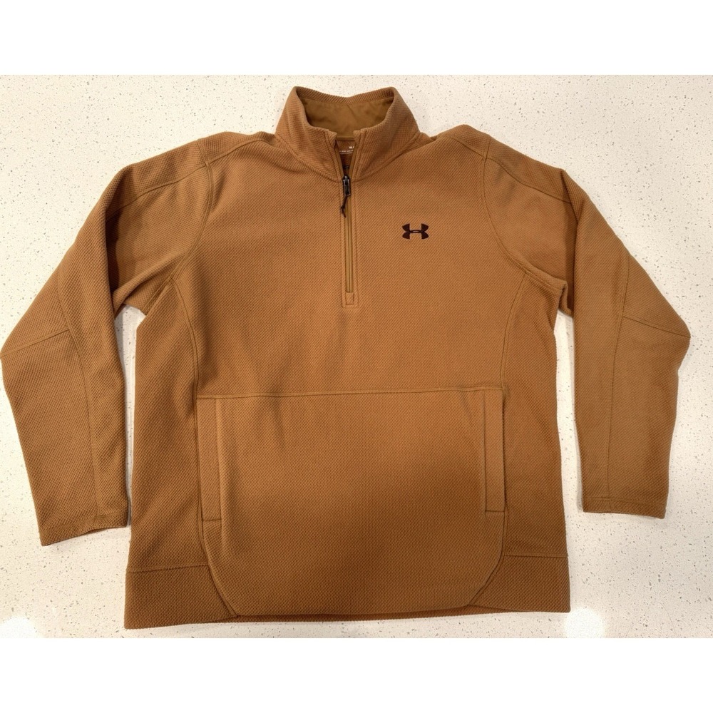 Men's XL Under Armour Honey orange, UA OffGrid Fleece 1/4 Zip Pullover